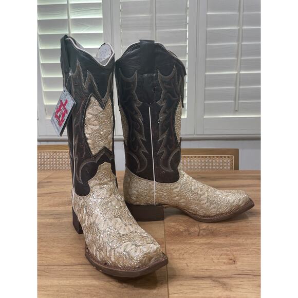 Tanner Mark Women's Horma 960 Western Boots Brown Leather Blunt Toe Size 8 NIB - Picture 2 of 16